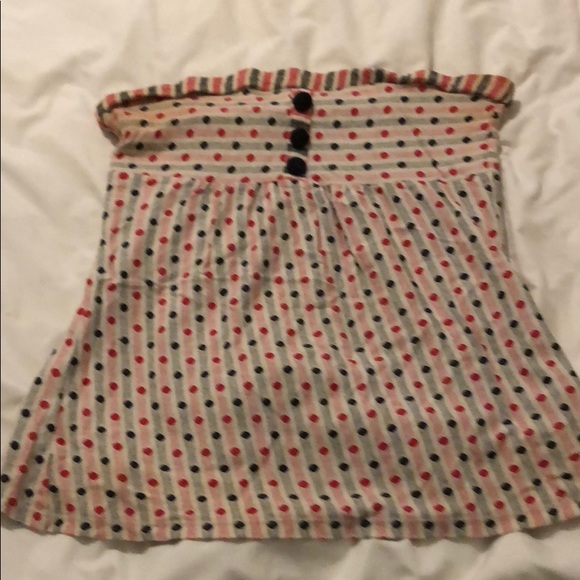 Red and black strapless Daytrip shirt - M - Picture 1 of 4